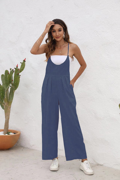 Chic Linen Blend Sophie Laurie Casual Jumpsuit
