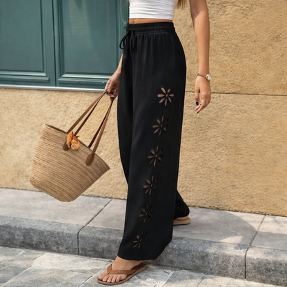 Chic Sophie Laurie Floral Cutout Drawstring Pants