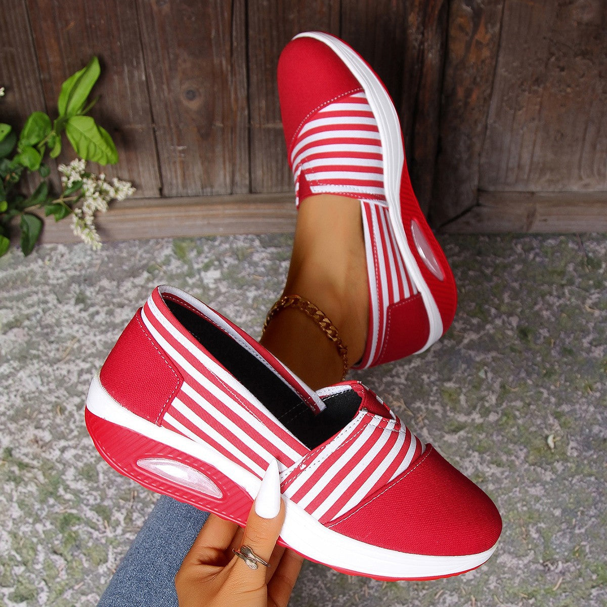 Striped Lightweight Slip-On Sophie Laurie Women's Shoes