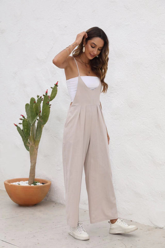 Chic Linen Blend Sophie Laurie Casual Jumpsuit