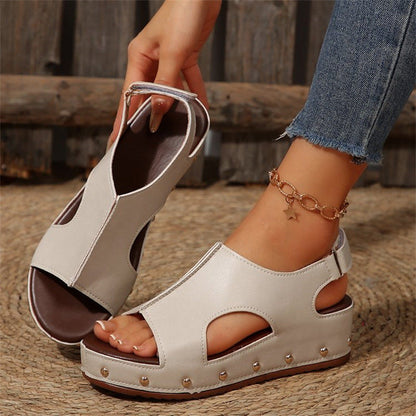 Chic Platform Peep Toe Sandals by Sophie Laurie