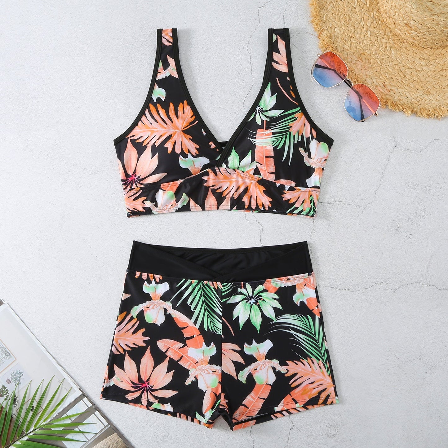 Vibrant Printed Boxer Bikini by Sophie Laurie