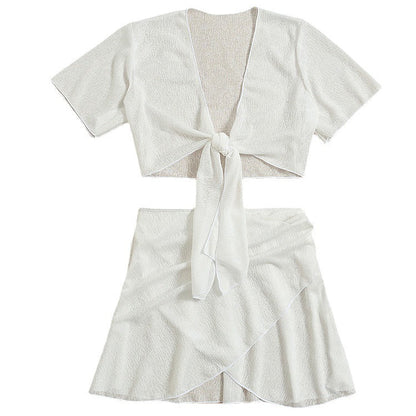 Chic Split White Bikini Set by Sophie Laurie