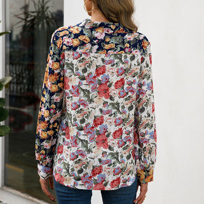Colorblock Floral Sophie Laurie Everyday Shirt Top