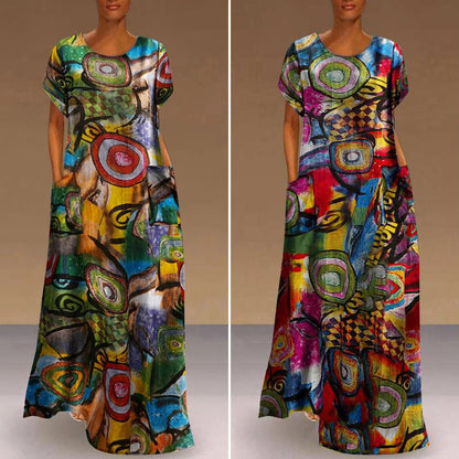 Vibrant Print Sophie Laurie Swing Maxi Dress