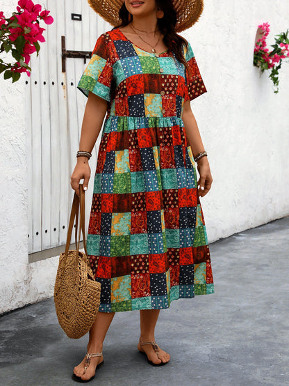 Vibrant Patchwork Sophie Laurie Summer Maxi Dress