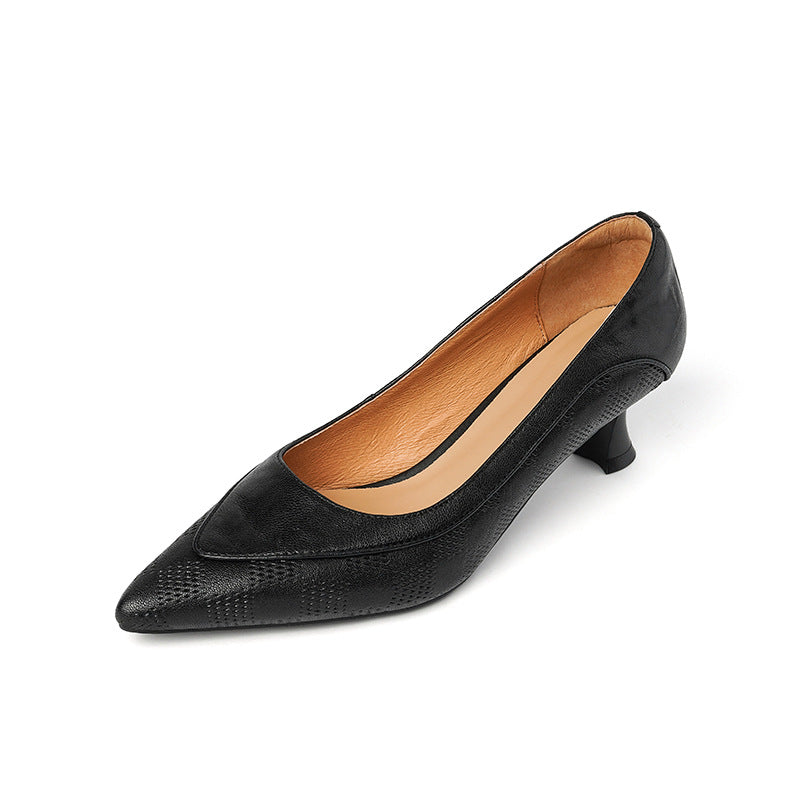 Elegant Leather Pointed Heels by Sophie Laurie