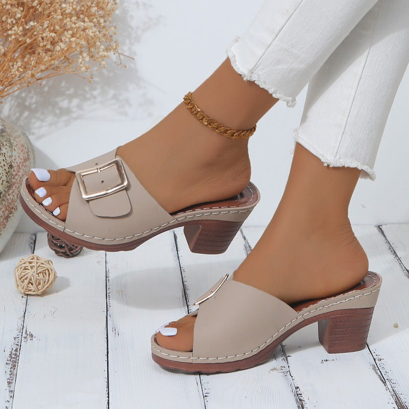 Chic Buckle High Heel Sandals by Sophie Laurie
