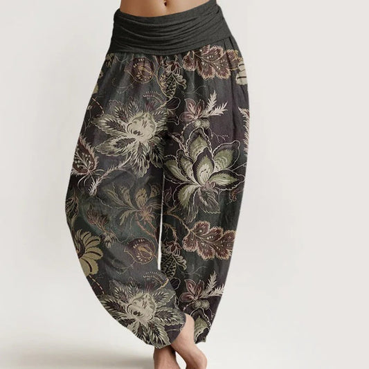 Retro Floral Wide-Leg Pants by Sophie Laurie