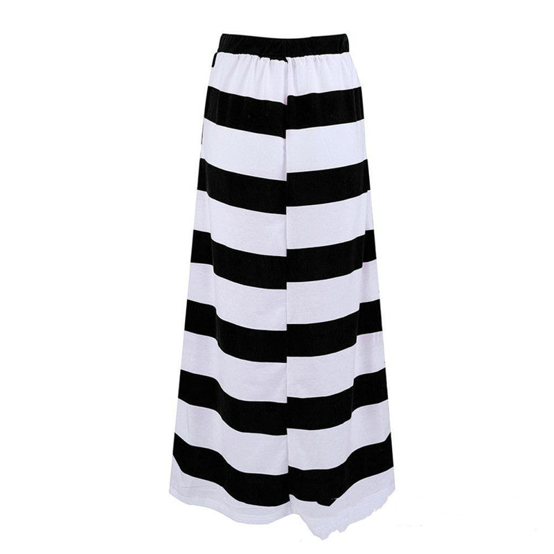 Striped Cotton A-Line Skirt by Sophie Laurie