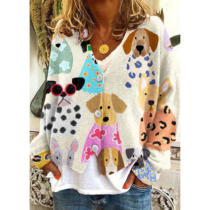 Vibrant Abstract Sophie Laurie Casual Cardigan