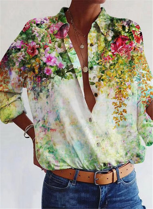 Floral Loose Cardigan Shirt Sophie Laurie Women’s Top